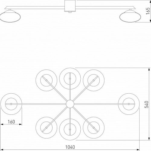 Потолочная люстра Eurosvet Opaline 70220/8 черный