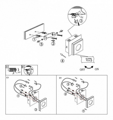 Настенный светильник Globo Cayman 49208-1 Настенный светильник Globo Cayman 49208-1