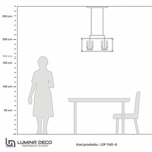 Подвесная люстра Lumina Deco Waldorf LDP 1140-8 BK+MD