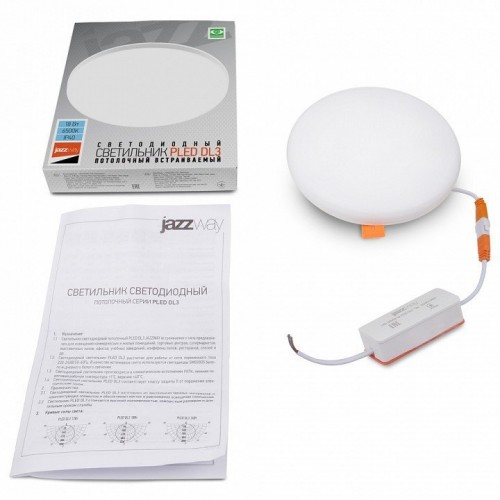 Встраиваемый светильник Jazzway  PLED DL3 18w 6500K IP20 WH