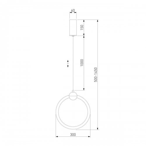 Подвесной светодиодный светильник Eurosvet Rim 90166/1 черный