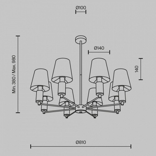 Потолочная люстра Lira MOD483PL-08BS Потолочная люстра Lira MOD483PL-08BS