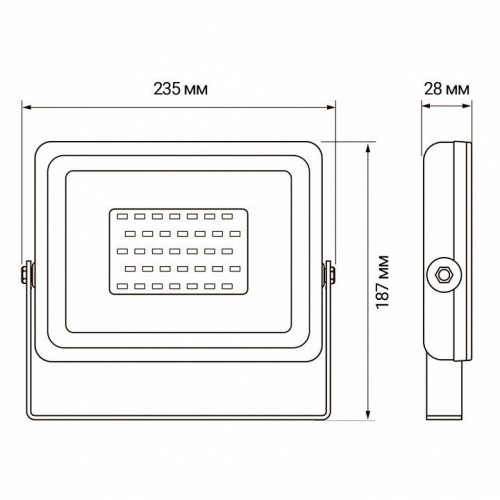 Настенно-потолочный прожектор Jazzway  PFL-30W RGB BL IP65