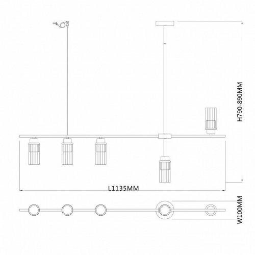 Потолочная люстра Escada Reverse 2100/5P Black