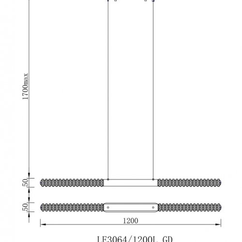 Подвесная люстра Tesla LE3064/1200L GD