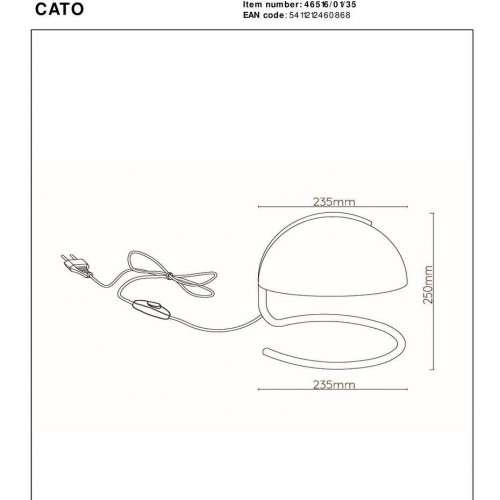 Настольная лампа Lucide Cato 46516/01/35