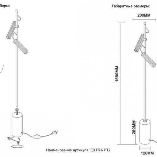 Торшер Crystal Lux EXTRA PT2