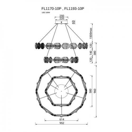 Подвесной светильник Pianta FL1193-10P Подвесной светильник Pianta FL1193-10P