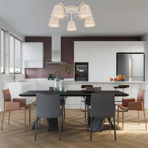 Потолочная люстра AM341120 341120/5 WT+G Потолочная люстра AM341120 341120/5 WT+G