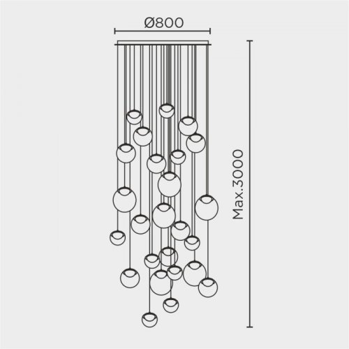 Подвесной светильник  ML.2338.25 BK-CR