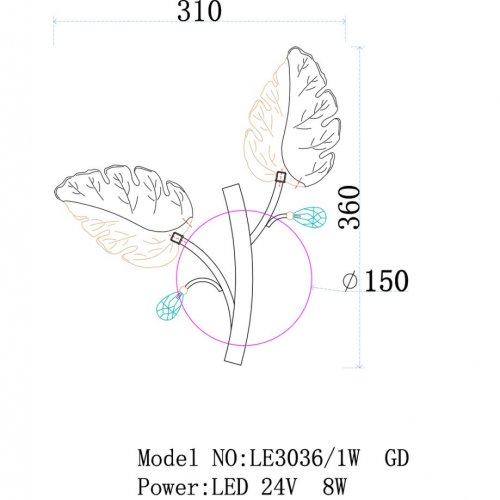 Бра Ilana LE3036/1W CH