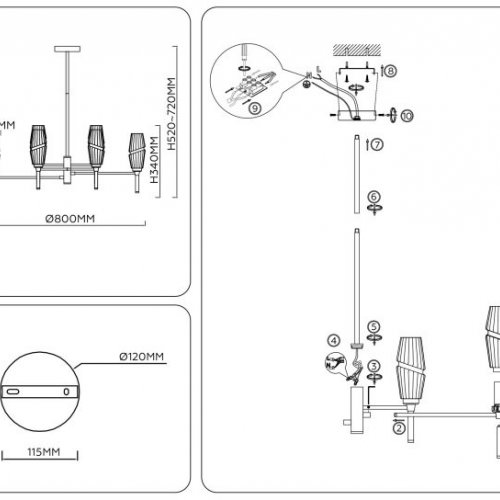 Потолочная люстра Ambrella light High Light LH55202