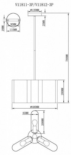 Потолочная люстра Moderli Metalicana V11812-3P
