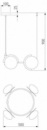 Подвесной светильник Eurosvet Moity 70150/4 черный/латунь