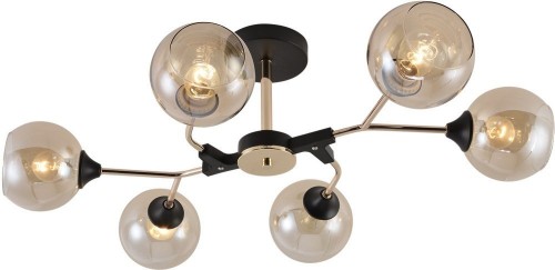 Потолочная люстра Reluce 01483-0.3-06 BK+FGD Потолочная люстра Reluce 01483-0.3-06 BK+FGD