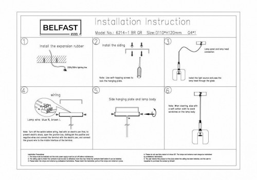 Подвесной светильник Belfast Pansy 6214-1 BR GR Подвесной светильник Belfast Pansy 6214-1 BR GR