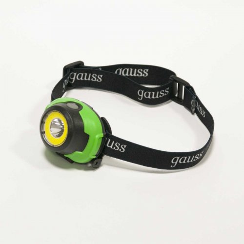 Налобный светодиодный фонарь Gauss от батареек 65х54 230 лм GF303