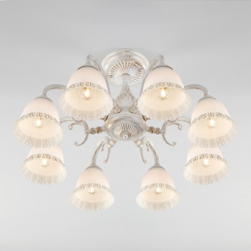 Потолочная люстра Eurosvet Campina 60107/8 белый с золотом Потолочная люстра Eurosvet Campina 60107/8 белый с золотом