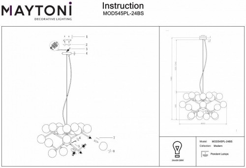 Подвесной светильник Maytoni Dallas MOD545PL-24BS