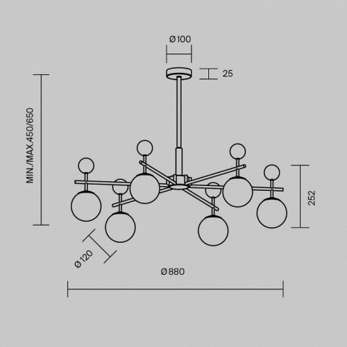 Потолочная люстра Maytoni Museo MOD436PL-07BS