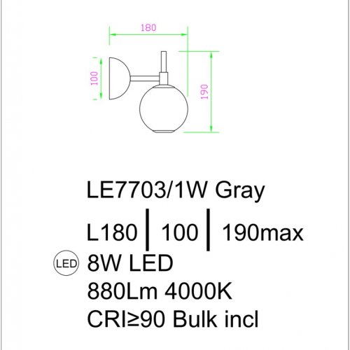 Бра Aurore LE7703/1WL Gold