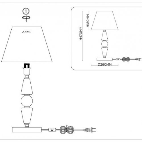 Интерьерная настольная лампа Ambrella light High Light LH75262 Интерьерная настольная лампа Ambrella light High Light LH75262