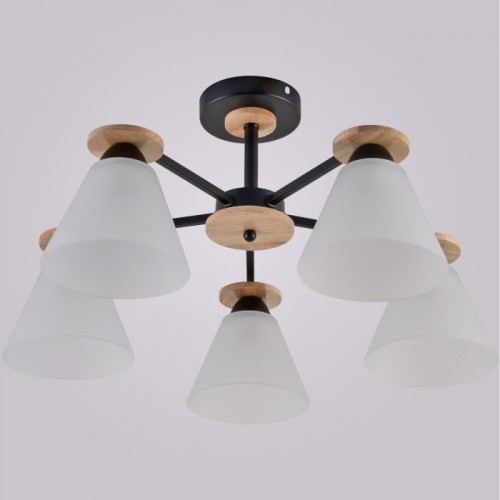 Потолочная люстра Reluce 01625-0.3-05 BK+WOOD