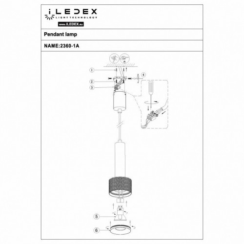 Подвесной светильник iLedex Technical Delta 2362-1 BK+GRP