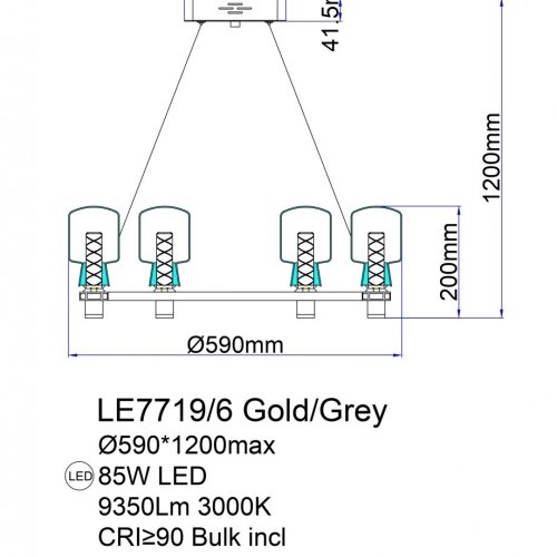 Подвесная люстра Marie LE7719/6 Nickel