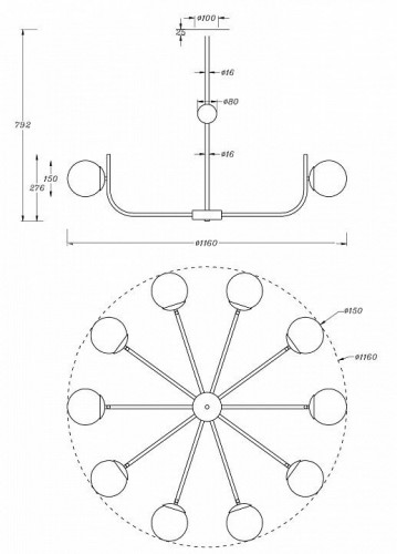 Потолочная люстра Maytoni Rendez-vous MOD109PL-10BS