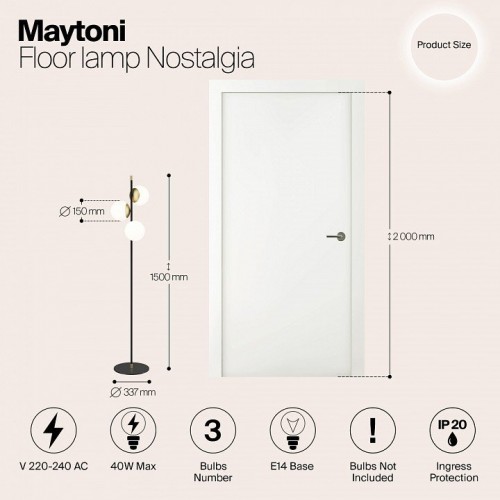 Торшер Maytoni Nostalgia MOD048FL-03G Торшер Maytoni Nostalgia MOD048FL-03G