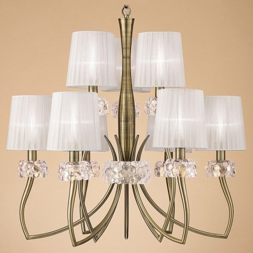 Подвесная люстра Mantra Loewe Antique Brass 4730 Подвесная люстра Mantra Loewe Antique Brass 4730