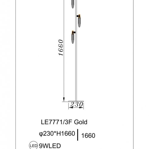 Торшер Natali LE7771/3F Gold Торшер Natali LE7771/3F Gold
