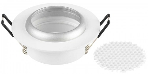 Светильник встраиваемый алюминиевый ЭРА KL109 WH/SL под лампу MR16 GU5.3 белый/серебро матовый Б0061829