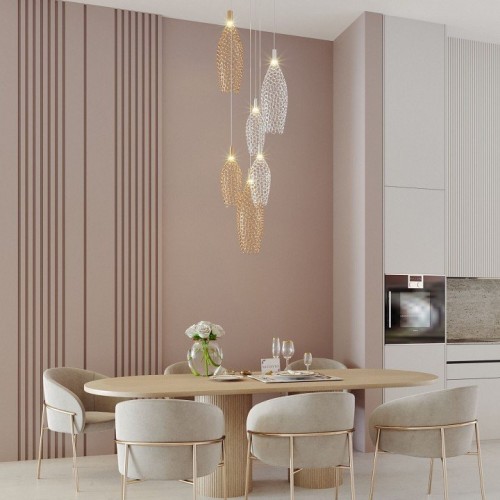 Подвесной светильник Eurosvet Ruche 90352/6 золото/хром Подвесной светильник Eurosvet Ruche 90352/6 золото/хром