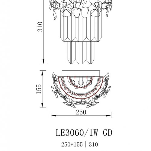 Бра Zara LE3060/1W GD