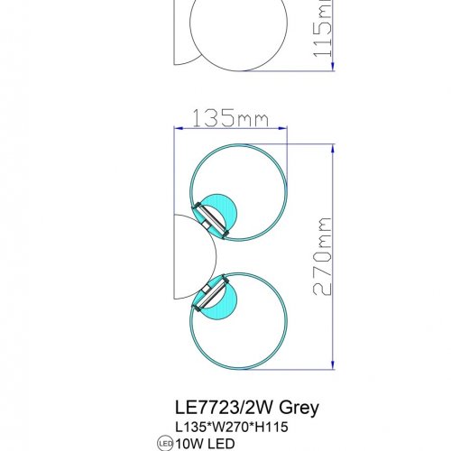 Бра Molecule LE7723/2W Chrome