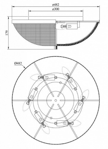Потолочный светильник Maytoni Coupe C046CL-06G