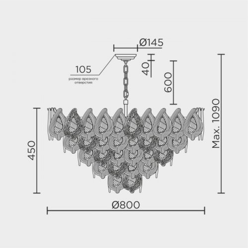 Подвесная люстра  ML.6197.800 GD