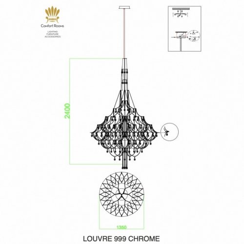 Подвесная люстра iLamp LOUVRE 999 CR