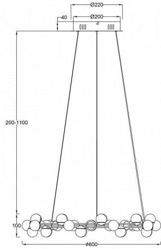 Подвесная светодиодная люстра Maytoni Tessara MOD081PL-L50G3K Подвесная светодиодная люстра Maytoni Tessara MOD081PL-L50G3K