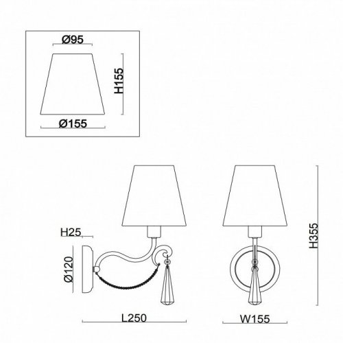 Бра Freya Madeline FR2019WL-01BS
