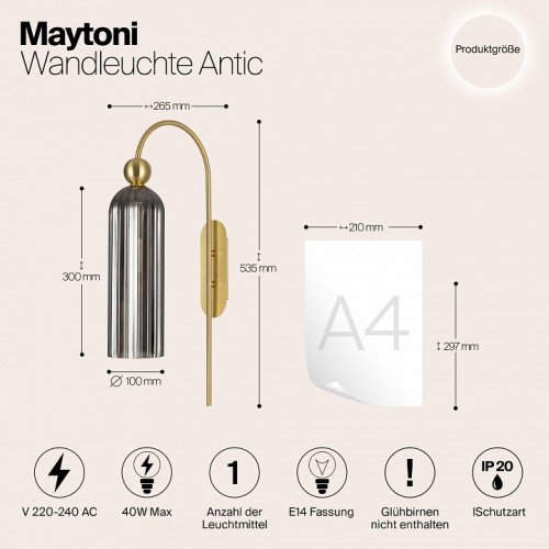 Бра Maytoni Antic MOD302WL-01GR Бра Maytoni Antic MOD302WL-01GR