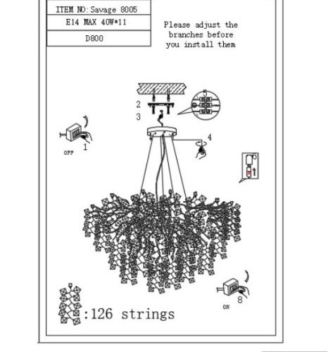 Подвесная люстра iLamp Savage 8005-D800 GD