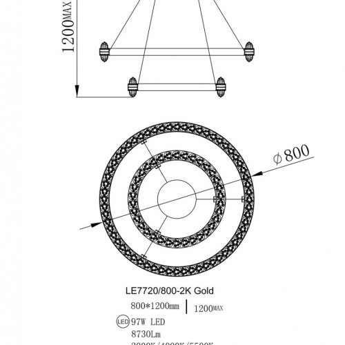 Подвесная люстра Michel LE7720/800-2K Gold