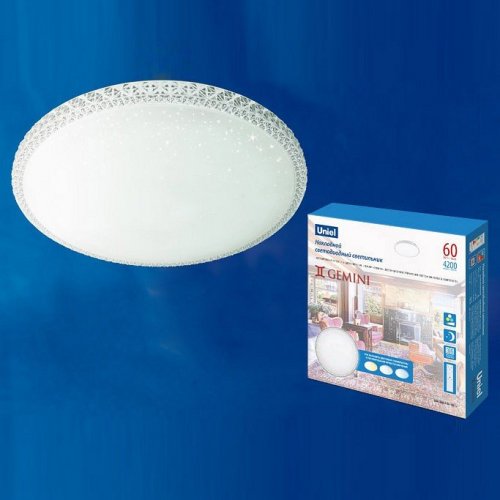 Потолочный светодиодный светильник (UL-00003343) Uniel ULI-D237 60W/SW/50 Gemini Потолочный светодиодный светильник (UL-00003343) Uniel ULI-D237 60W/SW/50 Gemini