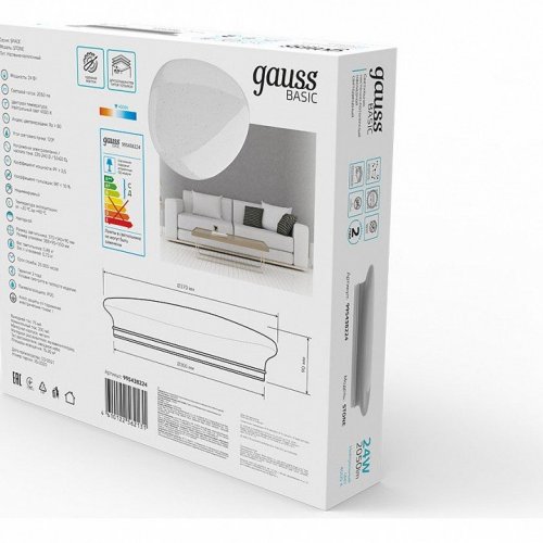 Потолочный светодиодный светильник Gauss Basic Space Stone 995438224 Потолочный светодиодный светильник Gauss Basic Space Stone 995438224