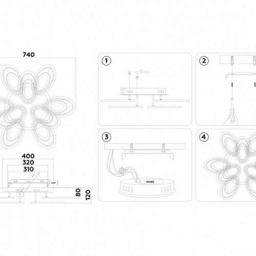 Потолочная люстра Ambrella light Acrylica Original FA8933