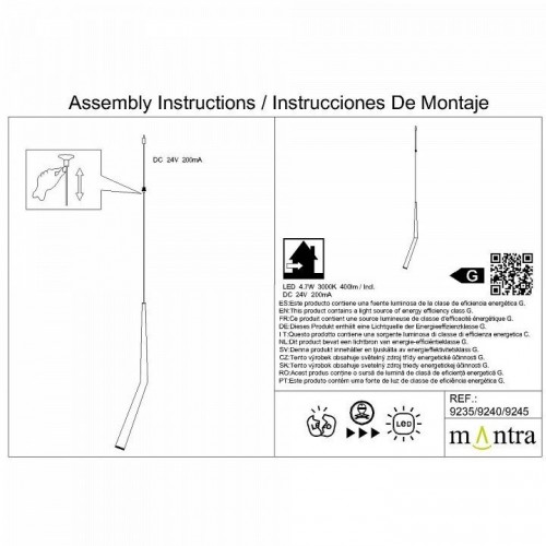 Подвесной светильник Mantra Boomerang 9235 Подвесной светильник Mantra Boomerang 9235
