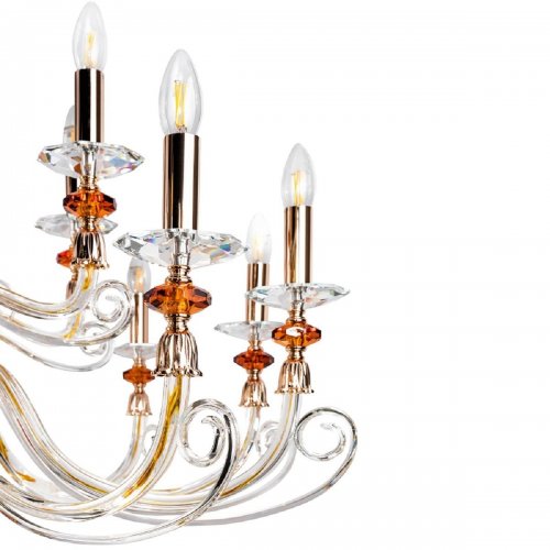 Подвесная люстра Crystal Lux Catarina SP12+6 V2 Gold/Transparent-Cognac Подвесная люстра Crystal Lux Catarina SP12+6 V2 Gold/Transparent-Cognac